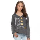 Juniors' Weekend Emojis Graphic Hoodie, Teens, Size: Medium, Oxford