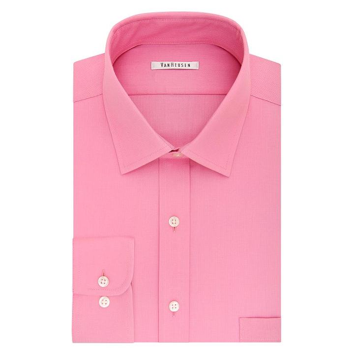 Men's Van Heusen Flex Collar Regular-fit Pincord Dress Shirt, Size: 17.5-34/35, Light Pink