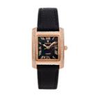 Croton Women's Diamond Leather Swiss Watch, Black
