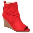 Journee Collection Sabeena Women's Wedge Ankle Boots, Size: 10, Red