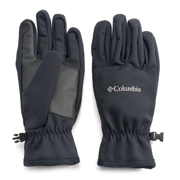 Men's Columbia Smooth Spiral Omni-shield Softshell Gloves, Size: Medium, Grey (charcoal)