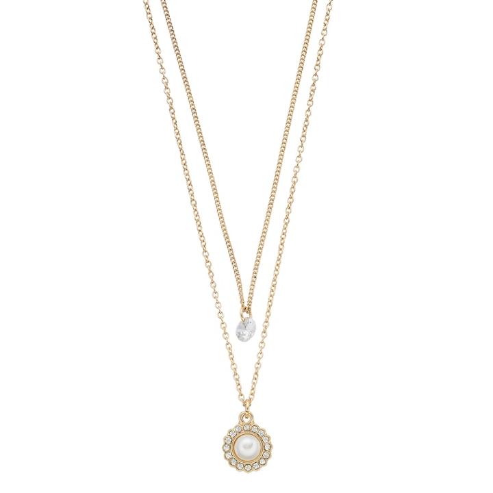 Lc Lauren Conrad Simulated Pearl Halo Double Strand Necklace, Women's, White