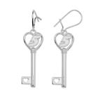 Insignia Collection Nascar Kasey Kahne Sterling Silver 5 Heart Key Drop Earrings, Women's, Grey