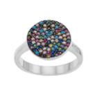 Sterling Silver Multicolored Cubic Zirconia Pave Ring, Women's, Size: 6, Multicolor
