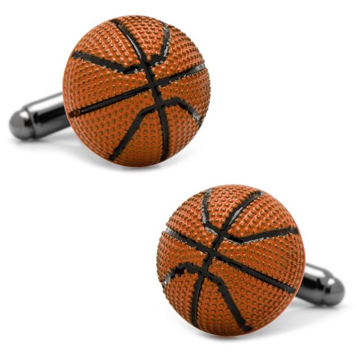 Basketball Cuff Links, Men's, Orange