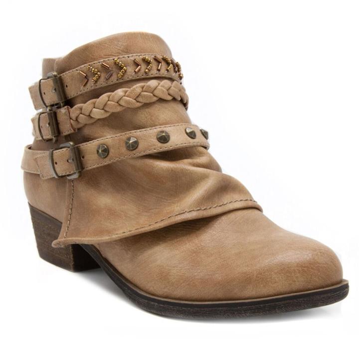 Sugar Truth Women's Ankle Boots, Size: Medium (9), Beig/green (beig/khaki)