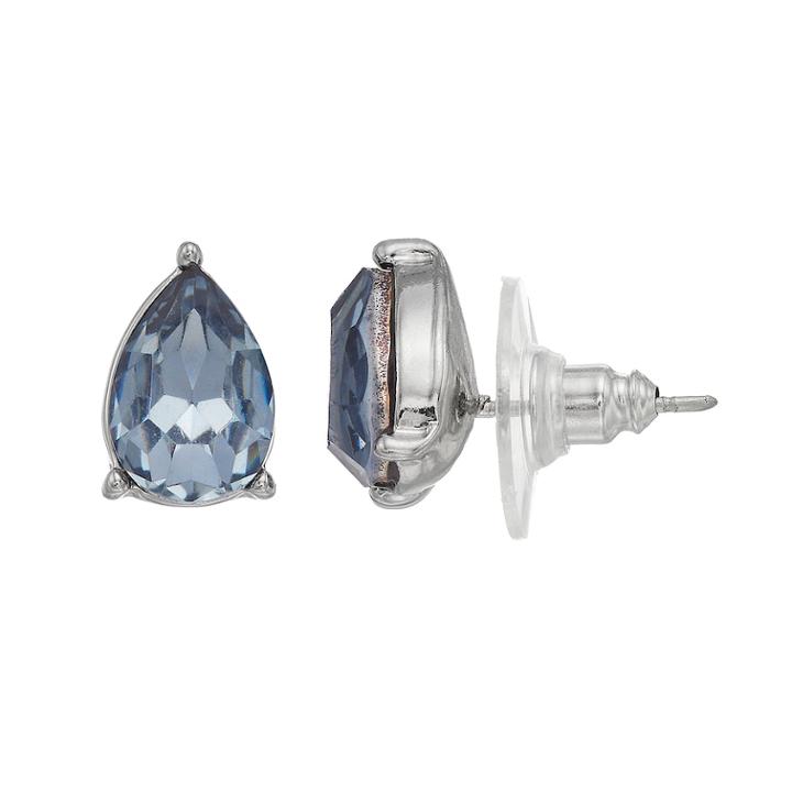 Simply Vera Vera Wang Blue Simulated Crystal Teardrop Stud Earrings, Women's