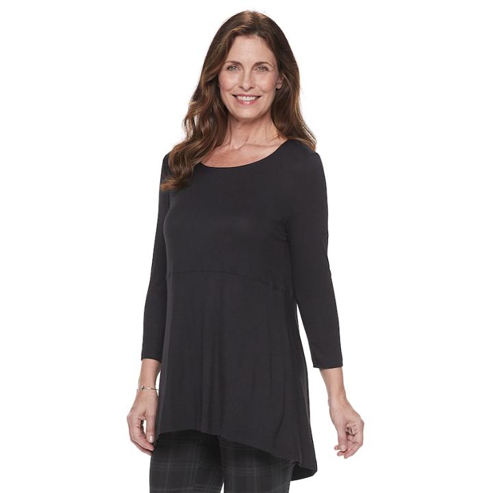Women's Croft & Barrow&reg; Seamed Tunic, Size: Large, Black