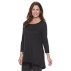 Women's Croft & Barrow&reg; Seamed Tunic, Size: Large, Black