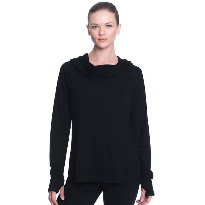 Women's Gaiam Emery Cowl Neck Hood Top, Size: Large, Oxford