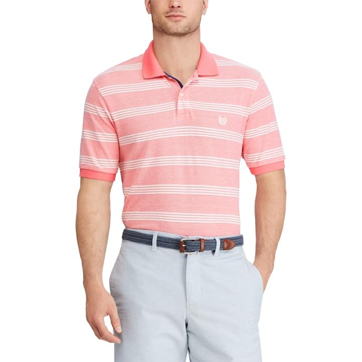 Big & Tall Chaps Classic-fit Birdseye Polo, Men's, Size: L Tall, Pink
