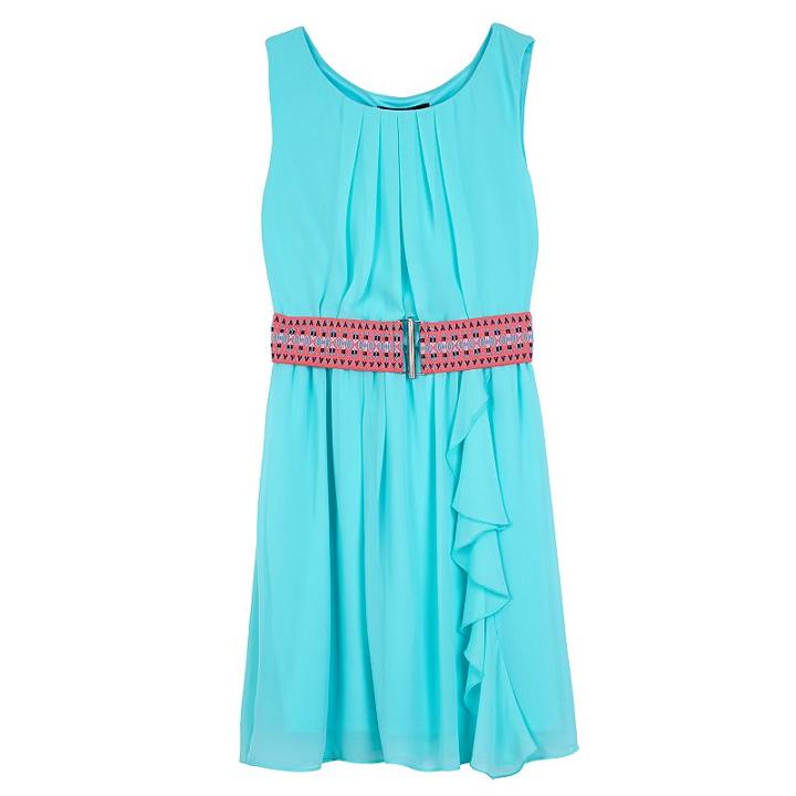 Girls 7-16 Iz Amy Byer Side Ruffle Belted Dress, Girl's, Size: 14, Lt Green