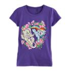 Girls 7-16 My Little Pony Rainbow Dash & Fluttershy Flower Graphic Tee, Size: Large, Med Purple