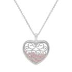 Sterling Silver Cubic Zirconia Filigree Heart Shaker Pendant, Women's, Size: 18, Blue