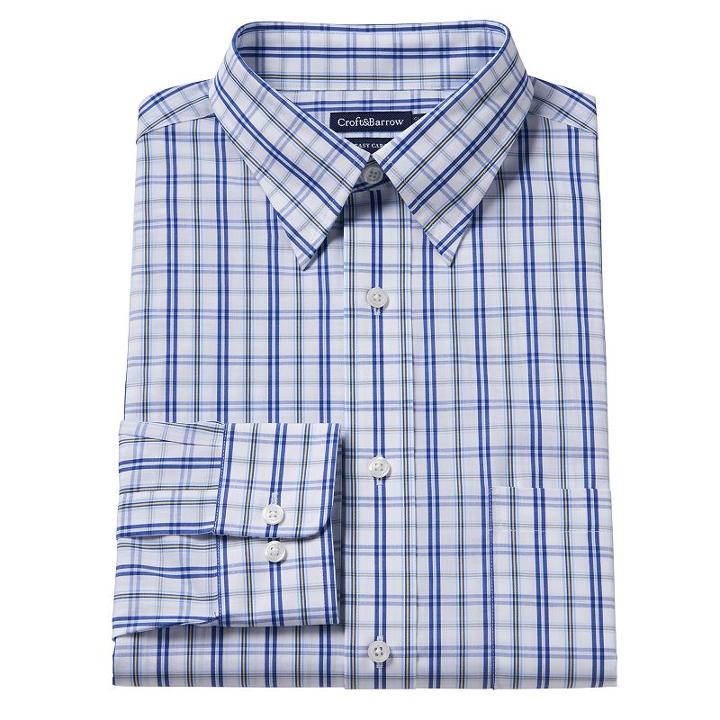 Big & Tall Croft & Barrow&reg; Easy-care Dress Shirt, Men's, Size: 18.5 38/9b, Blue