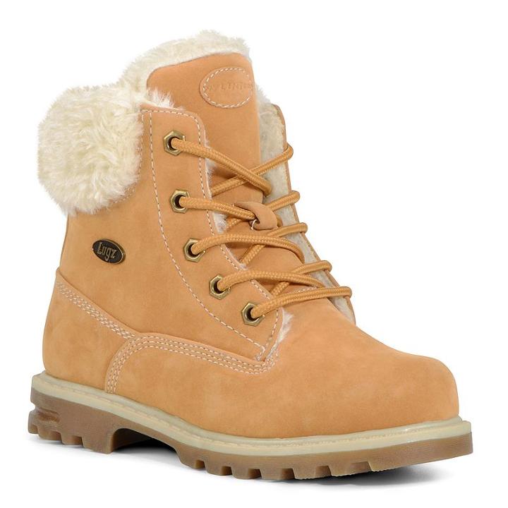 Lugz Empire Hi Faux-fur Grade School Kids' Water-resistant Boots, Kids Unisex, Size: 5, Beig/green (beig/khaki)