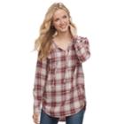 Women's Sonoma Goods For Life&trade; Splitneck Tunic, Size: Large, Red/coppr (rust/coppr)