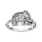 Primrose Sterling Silver Filigree Elephant Ring, Women's, Size: 6, Grey