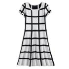 Girls 7-14 My Michelle Grid Pattern Sweater Dress, Size: Small, White