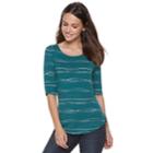 Women's Apt. 9&reg; Essential Elbow-sleeve Tee, Size: Xs, Dark Blue