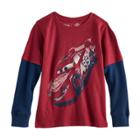 Disney / Pixar Cars Boys 4-7x Lightning Mcqueen Mock Layer Tee By Jumping Beans&reg;, Size: 4, Red