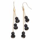 Apt. 9&reg; Black Bead Tiered Drop Earrings, Women's, Oxford