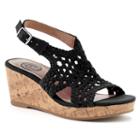So&reg; Toyger Girls' Wedge Sandals, Girl's, Size: 2, Black