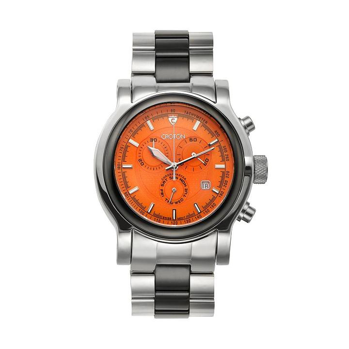 Croton Men's Stainless Steel & Ceramic Chronograph Watch - Cc311125bkor, Multicolor