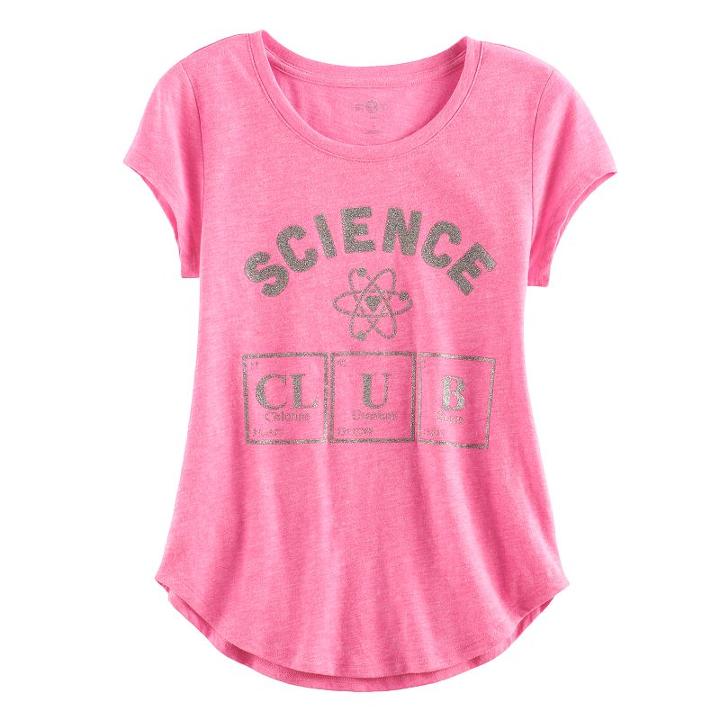 Girls 7-16 & Plus Size So&reg; Rolled Cuff Graphic Tee, Girl's, Size: 14, Brt Pink