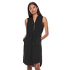 Women's Apt. 9&reg; Zipper Accent Shirtdress, Size: Large, Black