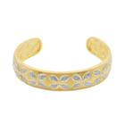 18k Gold Over Silver Diamond Accent Leaf Cuff Bracelet, Women's, Size: 7.25, Yellow