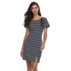 Women's Sharagano Textured Stripe Sheath Dress, Size: 6, Blue (navy)