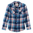 Boys 8-20 Urban Pipeline&reg; Ultimate Regular-fit 2-pocket Flannel Button-down Shirt, Size: Medium, Dark Blue