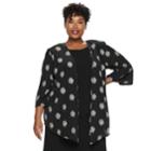 Plus Size Maya Brooke Sleeveless Dress & Printed Jacket Set, Women's, Size: 18 W, Grey