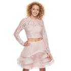 Juniors' Speechless 2-piece Ruffle Fit & Flare Dress, Teens, Size: 5, Light Pink