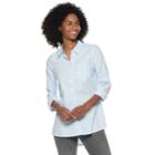Women's Sonoma Goods For Life&trade; Essential Poplin Shirt, Size: Xxl, Light Blue