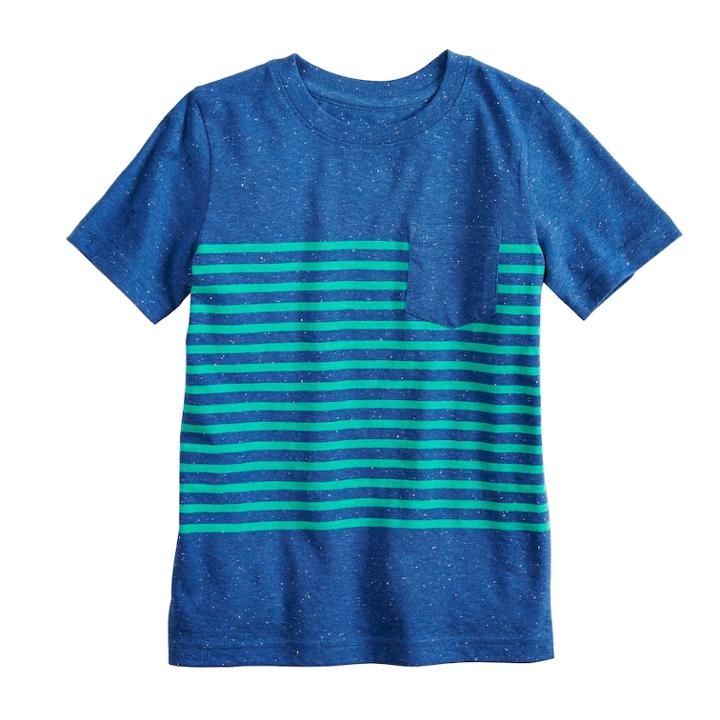 Boys 4-10 Jumping Beans&reg; Striped Pocket Tee, Size: 8, Med Blue