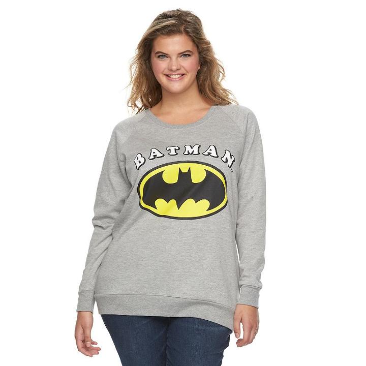 Juniors' Plus Size Dc Comics Batman Graphic Sweatshirt, Girl's, Size: 2xl, Grey Other