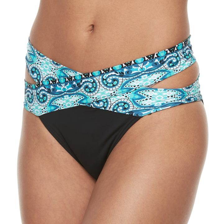 Women's Apt. 9&reg; Tribal Wrap Hipster Bikini Bottoms, Size: Small, Med Green