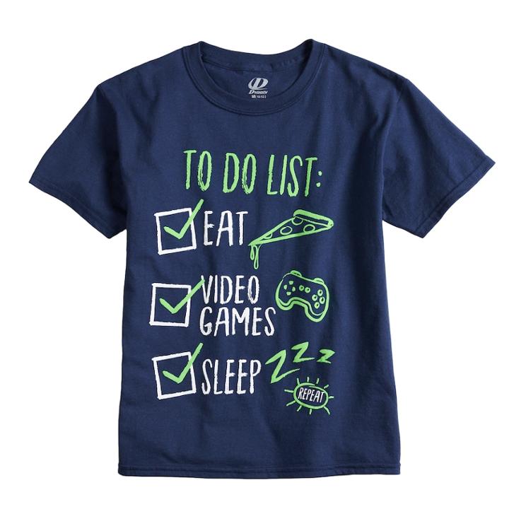 Boys 8-20 To Do List Tee, Size: Small, Blue (navy)