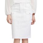 Women's Chaps Jean Pencil Skirt, Size: 10, White
