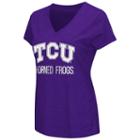 Women's Campus Heritage Tcu Horned Frogs V-neck Tee, Size: Medium, Drk Purple