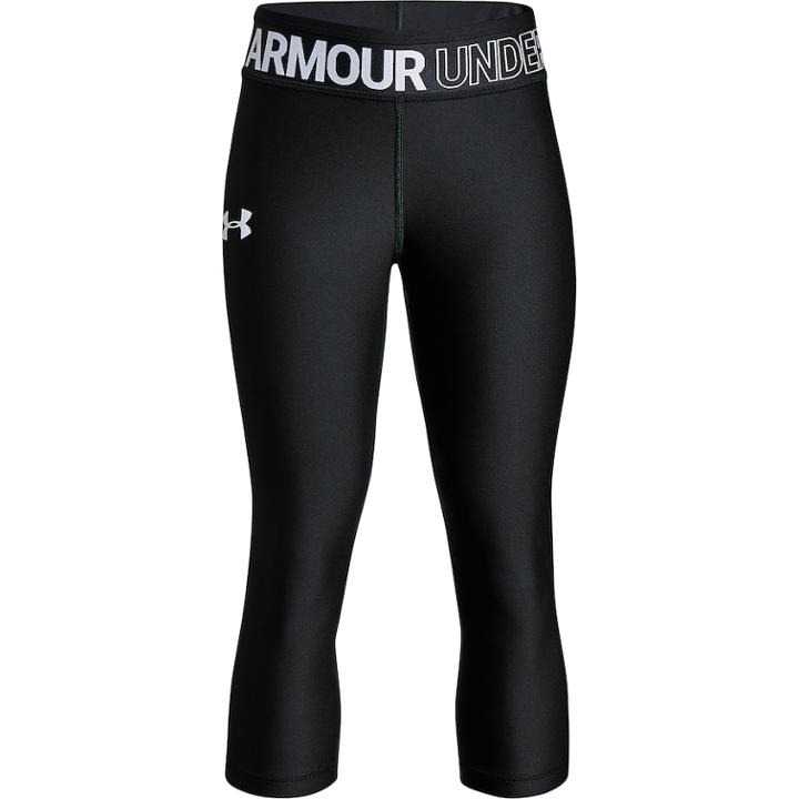 Girls 7-16 Under Armour Heatgear Solid Capri Leggings, Size: Small, Black