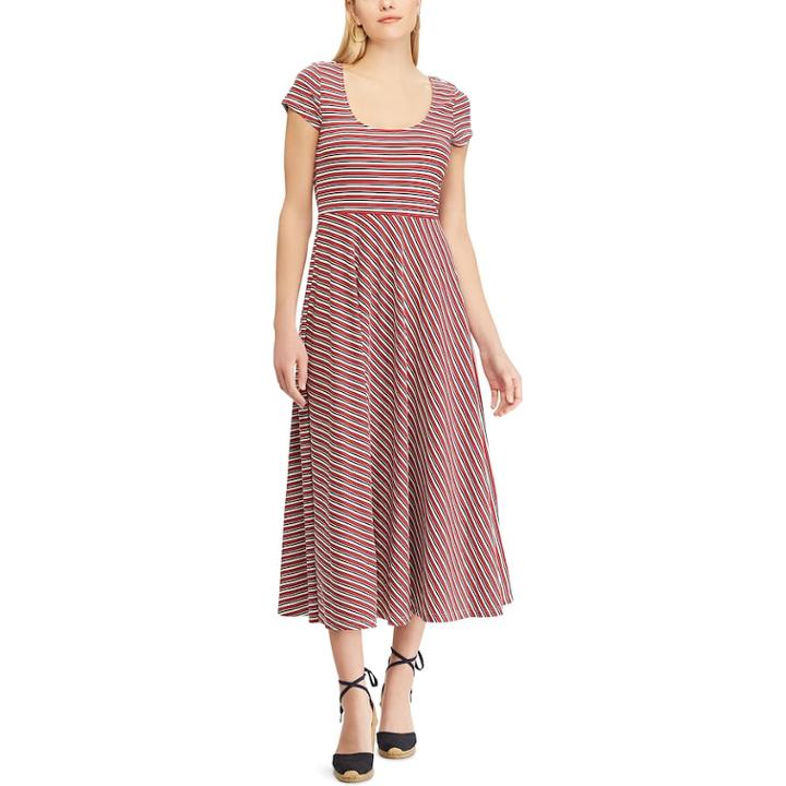 Petite Chaps Short Sleeve Dress, Women's, Size: Xl Petite, Red
