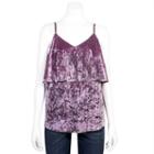 Juniors' Grayson Threads Velvet Flounce Camisole, Girl's, Size: Large, Drk Purple