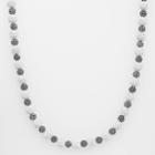 Sterling Silver Crystal Bead Necklace, Women's, Grey