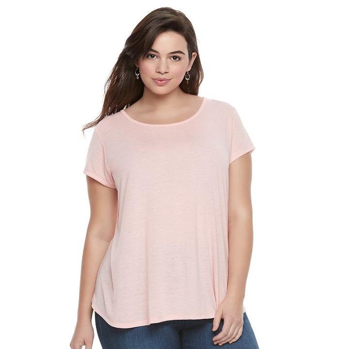 Juniors' Plus Size So&reg; Cross Back Swing Tee, Girl's, Size: 2xl, Lt Orange