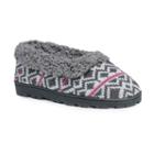 Muk Luks Women's Striped Slide Slippers, Size: Medium, Grey