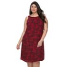 Plus Size Apt. 9&reg; Printed A-line Dress, Women's, Size: 2xl, Red