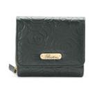 Buxton Rose Garden Leather Accordion Wallet, Women's, Black
